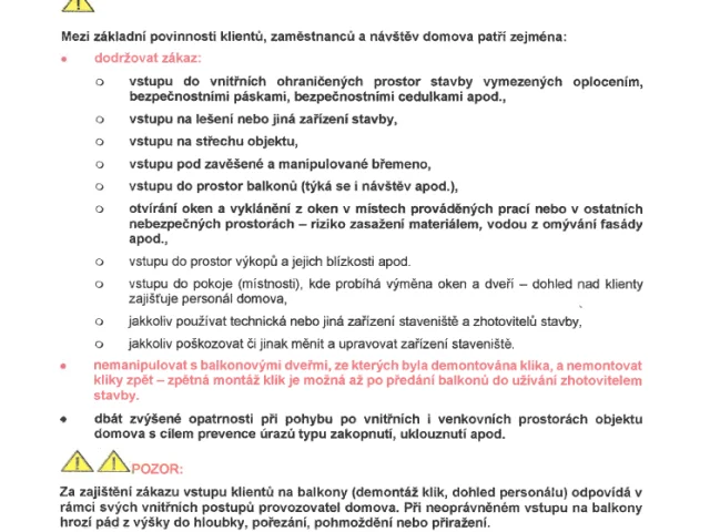 Bezpečnostní pravidla 